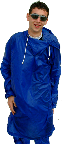 blue cagoule as sexy swimwear